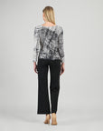 Side Tie Waist Top - Web Lines