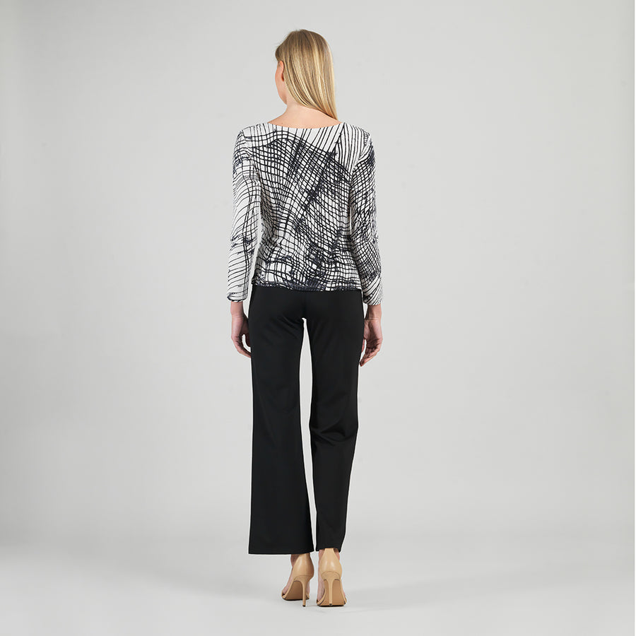 Side Tie Waist Top - Web Lines