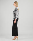 Side Tie Waist Top - Web Lines