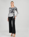 Side Tie Waist Top - Web Lines