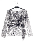 Side Tie Waist Top - Web Lines