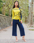 Side Tie Waist Top  - Track Line - Final Sale