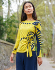 Side Tie Waist Top  - Track Line - Final Sale