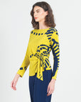 Side Tie Waist Top  - Track Line - Final Sale