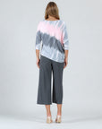 Half & Half Sleeve Top - Blush Ombre - Final Sale