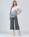 Half & Half Sleeve Top - Blush Ombre - Final Sale