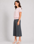 Modal Cotton - V-Back Cut-Out Top - Mauve - Final Sale
