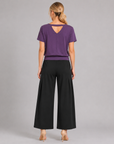 Modal Cotton - V-Back Cut-Out Top - Plum - Final Sale