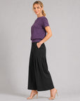 Modal Cotton - V-Back Cut-Out Top - Plum - Final Sale