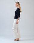 Pull-Tie Cuff Blouson Top - Black - Limited Sizes