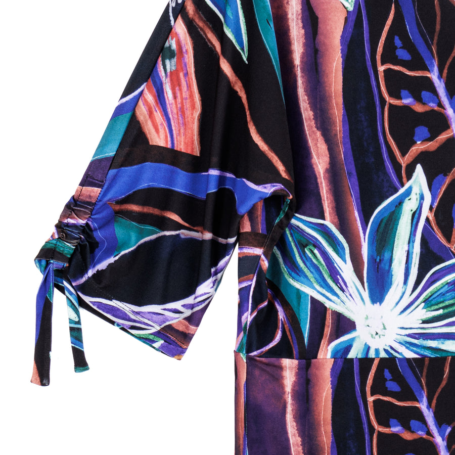 Pull-Tie Cuff Blouson Top - Petal Sketch - Final Sale!