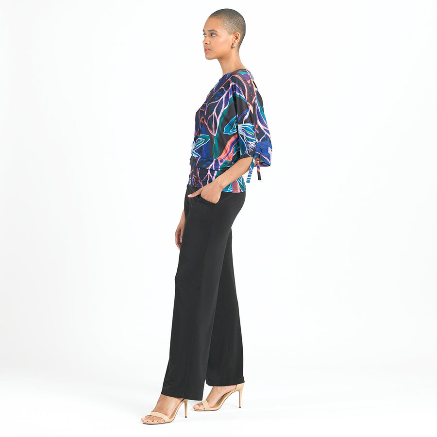Pull-Tie Cuff Blouson Top - Petal Sketch - Final Sale!