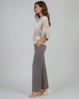 Shimmer Textile - Pull-Tie Cuff Blouson Top - Croc Scale - Final Sale