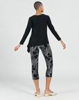 V-Neck Side Flow Top - Black - Final Sale