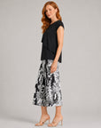 Solid Overlay Cap Sleeve Top - Black - Final Sale
