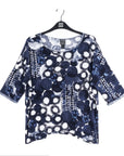 Loose Cut Half Sleeve Top - Circle Splatter