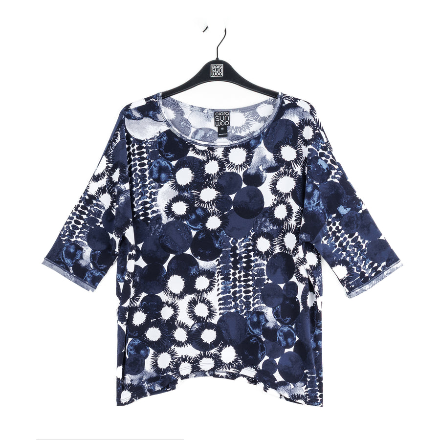Loose Cut Half Sleeve Top - Circle Splatter - Limited Sizes