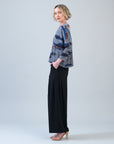 Cozy Texture - Loose Cut Side Tipped Sweater - Abstract Horizon