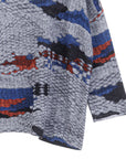 Cozy Texture - Loose Cut Side Tipped Sweater - Abstract Horizon