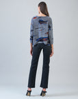 Cozy Texture - Loose Cut Side Tipped Sweater - Abstract Horizon