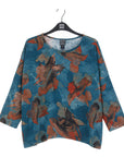Lightweight Cozy - Loose Cut Side Tipped Sweater - Autumn Foliage