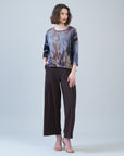 Cozy Knit - Loose Cut Side Tipped Sweater - Watercolor Garden