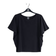 Caftan Flutter Sleeve Top - Black