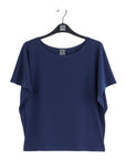 Caftan Flutter Sleeve Top - Navy