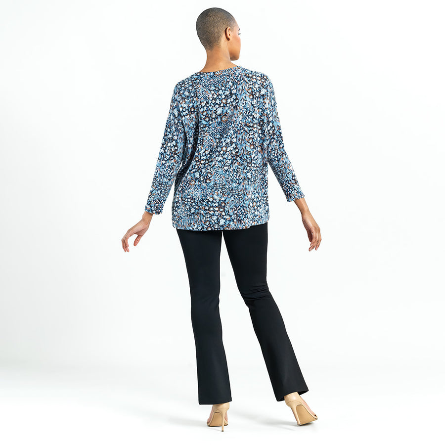 Cozy Texture - Textured Vented Sweater Tunic - Floral Puff - Final Sale!