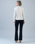 Soft Ribbed - Side Pull-Tie Sweater Top - Oatmeal - Final Sale
