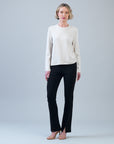 Soft Ribbed - Side Pull-Tie Sweater Top - Oatmeal - Final Sale