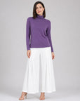 Modal Cotton - Turtleneck Long Sleeve Top - Plum - Final Sale