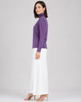 Modal Cotton - Turtleneck Long Sleeve Top - Plum - Final Sale
