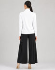 Modal Cotton - Turtleneck Long Sleeve Top - White - Final Sale