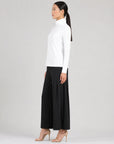 Modal Cotton - Turtleneck Long Sleeve Top - White - Final Sale