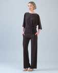 Signature Side Tie Top - Brown