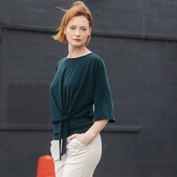 Side Tie Top - Hunter Green
