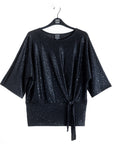 Shimmer Dots - Side Tie Top - Black