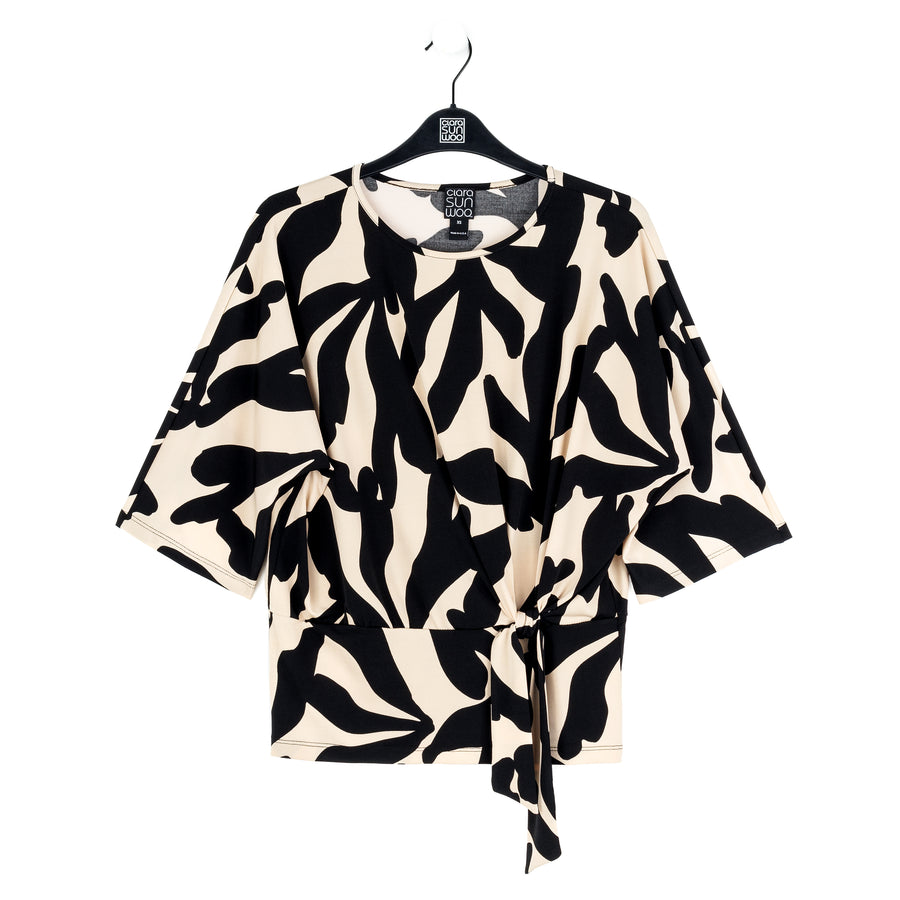 Side Tie Top - Leaf Shadow