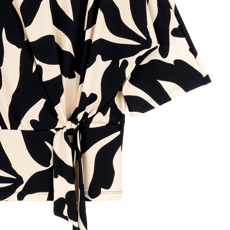 Side Tie Top - Leaf Shadow