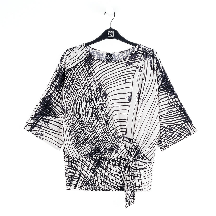 Side Tie Top - Web Lines