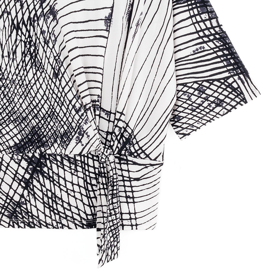 Side Tie Top - Web Lines