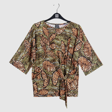 Side Tie Top - Mosaic Leaves - Final Sale!