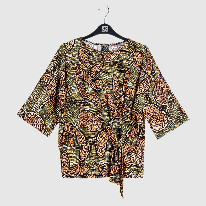 Signature Side Tie Top - Mosaic Leaves - Final Sale! – Clara Sunwoo