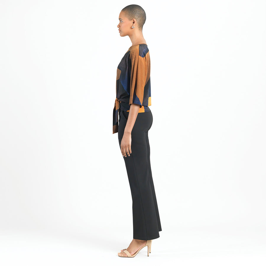 Side Tie Top - Tan Watercolor - Final Sale!