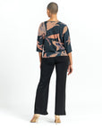 Side Tie Top - Abstract Lily