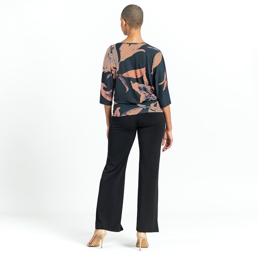 Side Tie Top - Abstract Lily