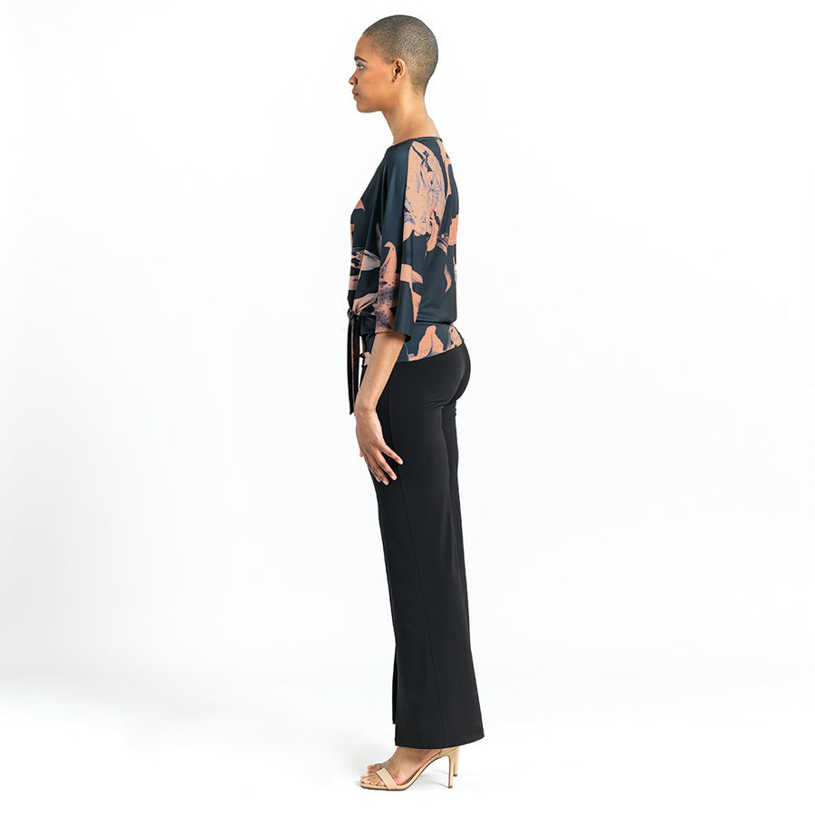 Side Tie Top - Abstract Lily