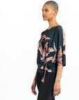 Side Tie Top - Abstract Lily