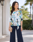 Signature Side Tie Top - Floral Leaves - Final Sale